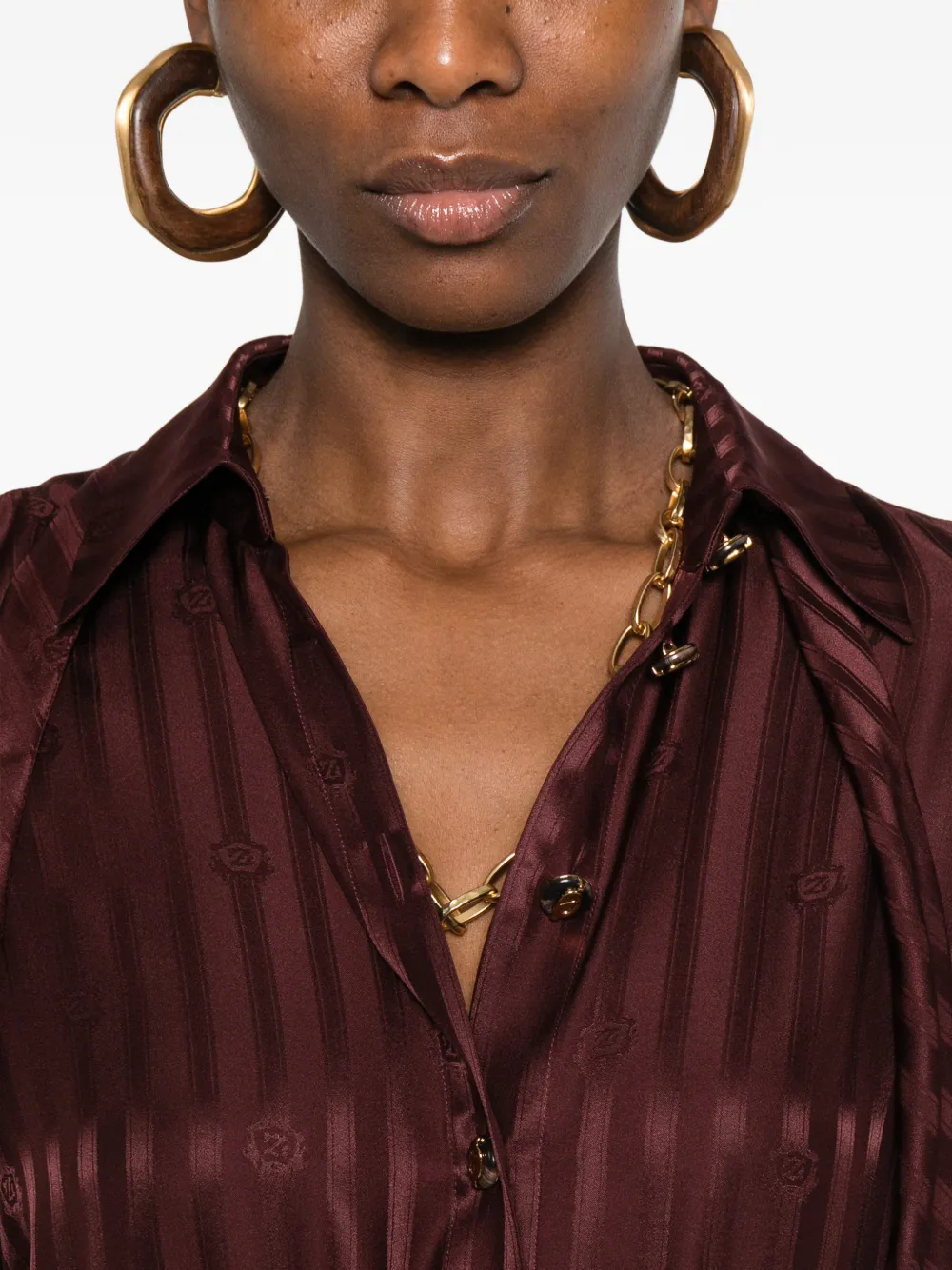 ZIMMERMANN Gestreepte blouse met strikdetail Rood