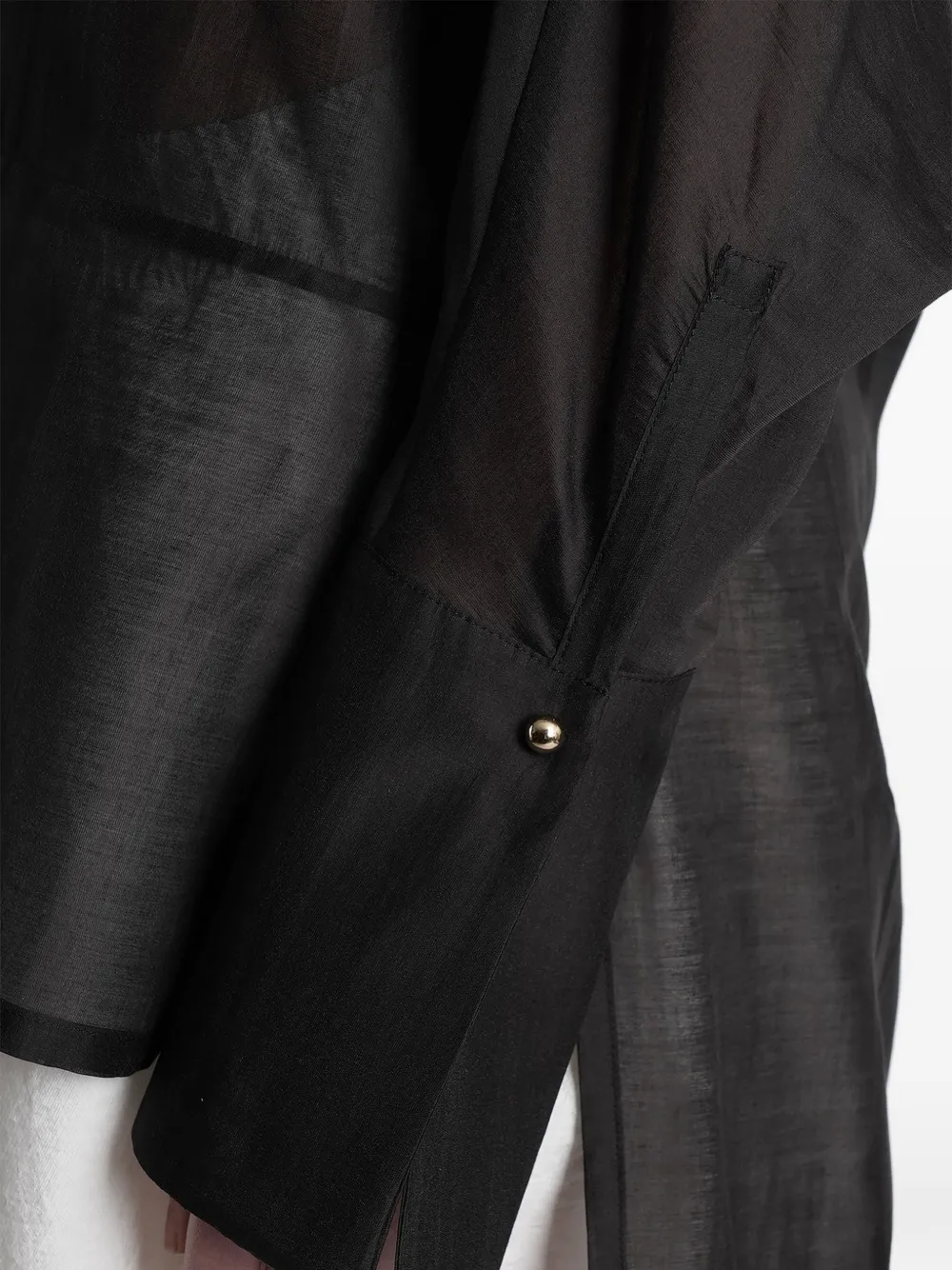 DARKPARK Marine asymmetrische semi-doorzichtige blouse Zwart