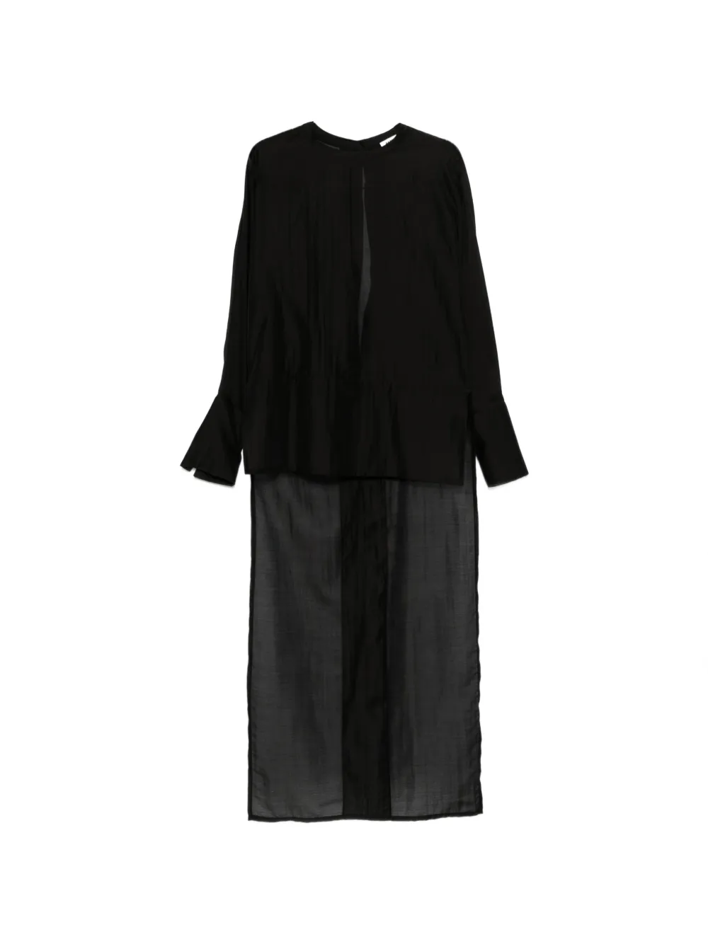 DARKPARK Marine asymmetrische semi-doorzichtige blouse Zwart