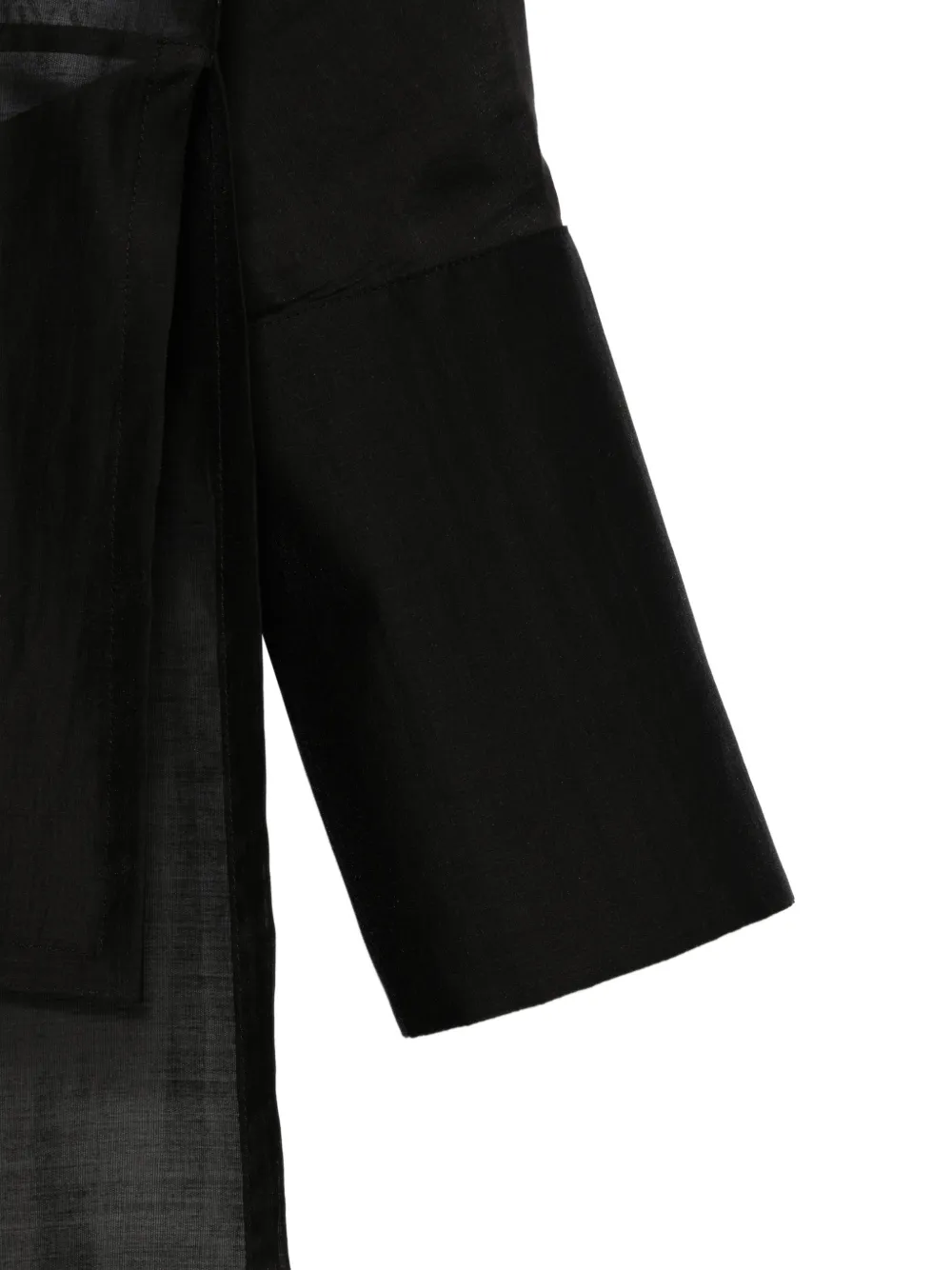 DARKPARK Marine asymmetrische semi-doorzichtige blouse Zwart