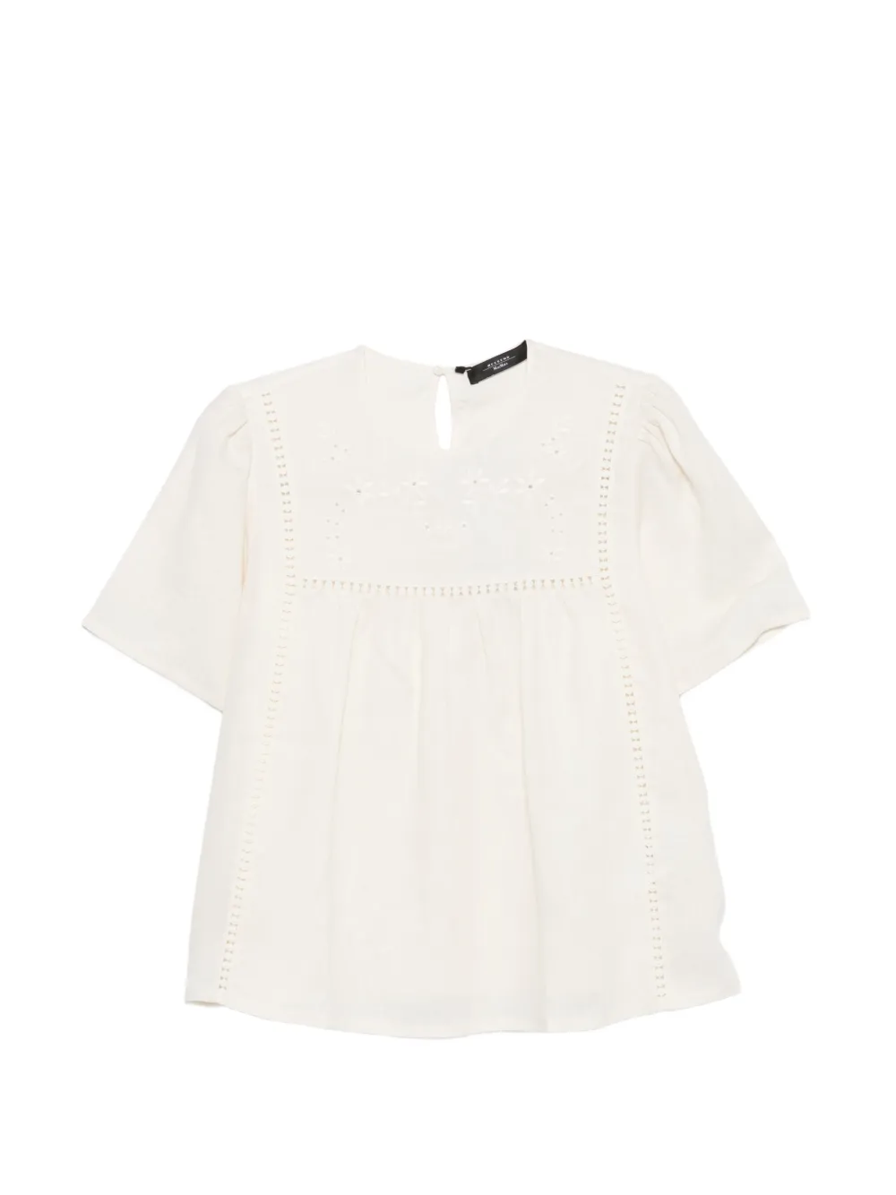 Weekend Max Mara floral-embroidered panelled top - Toni neutri