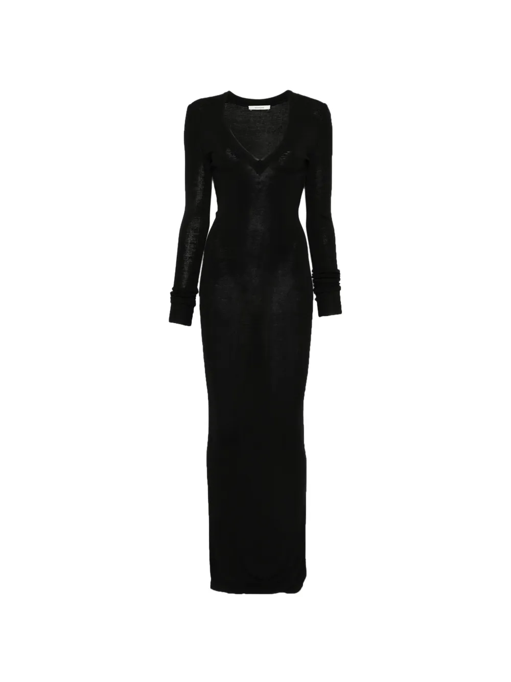ENTIRE STUDIOS V-neck long-sleeve dress - Nero