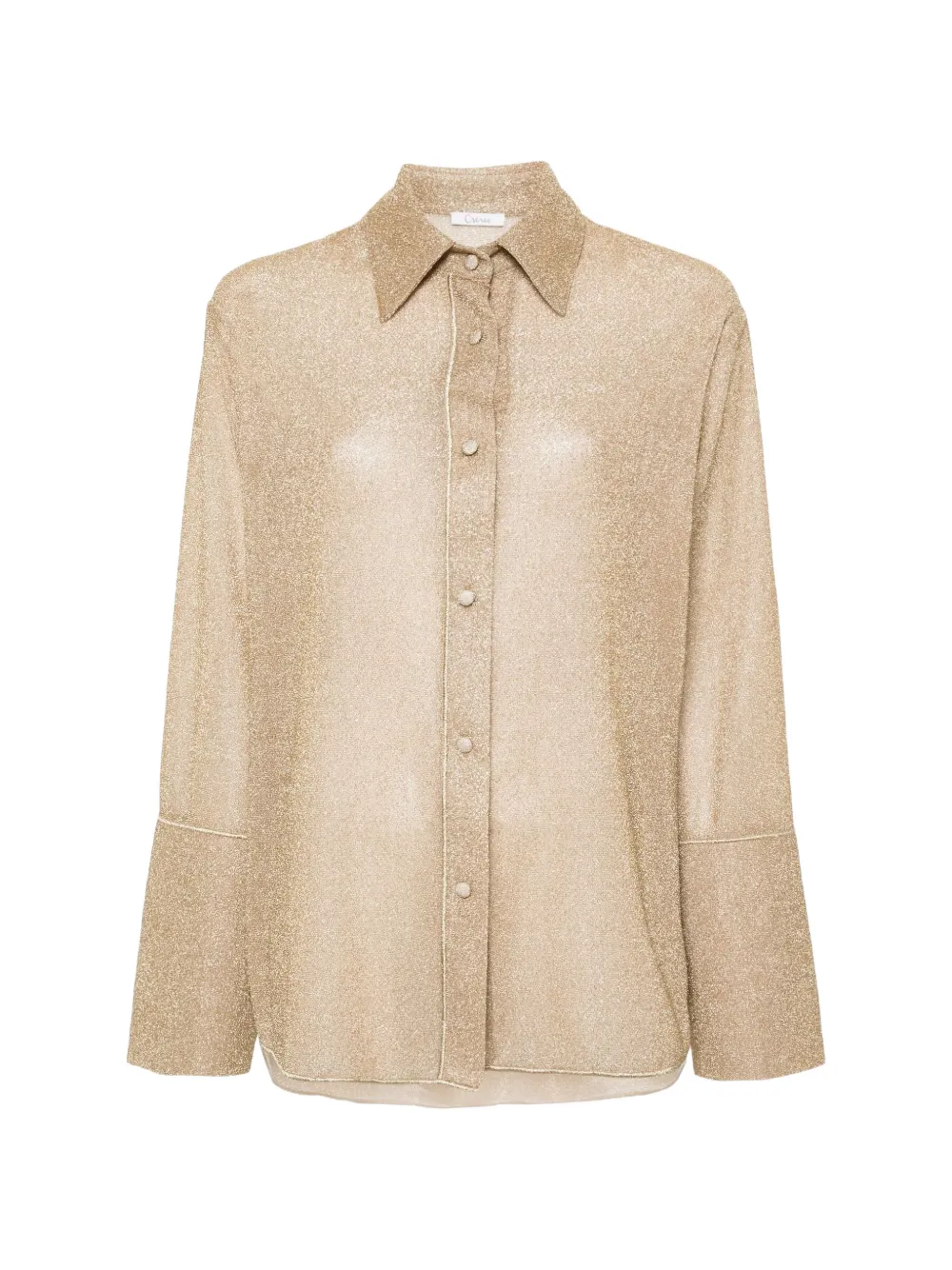 Oséree metallic-effect button-up shirt - Oro