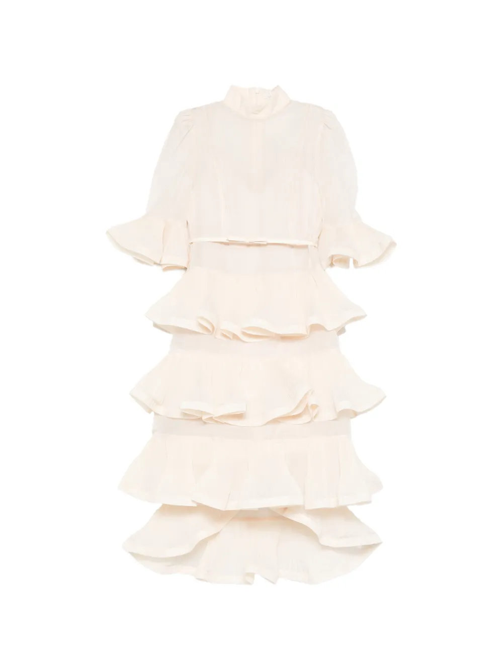 ZIMMERMANN ruffled layered midi dress - Toni neutri