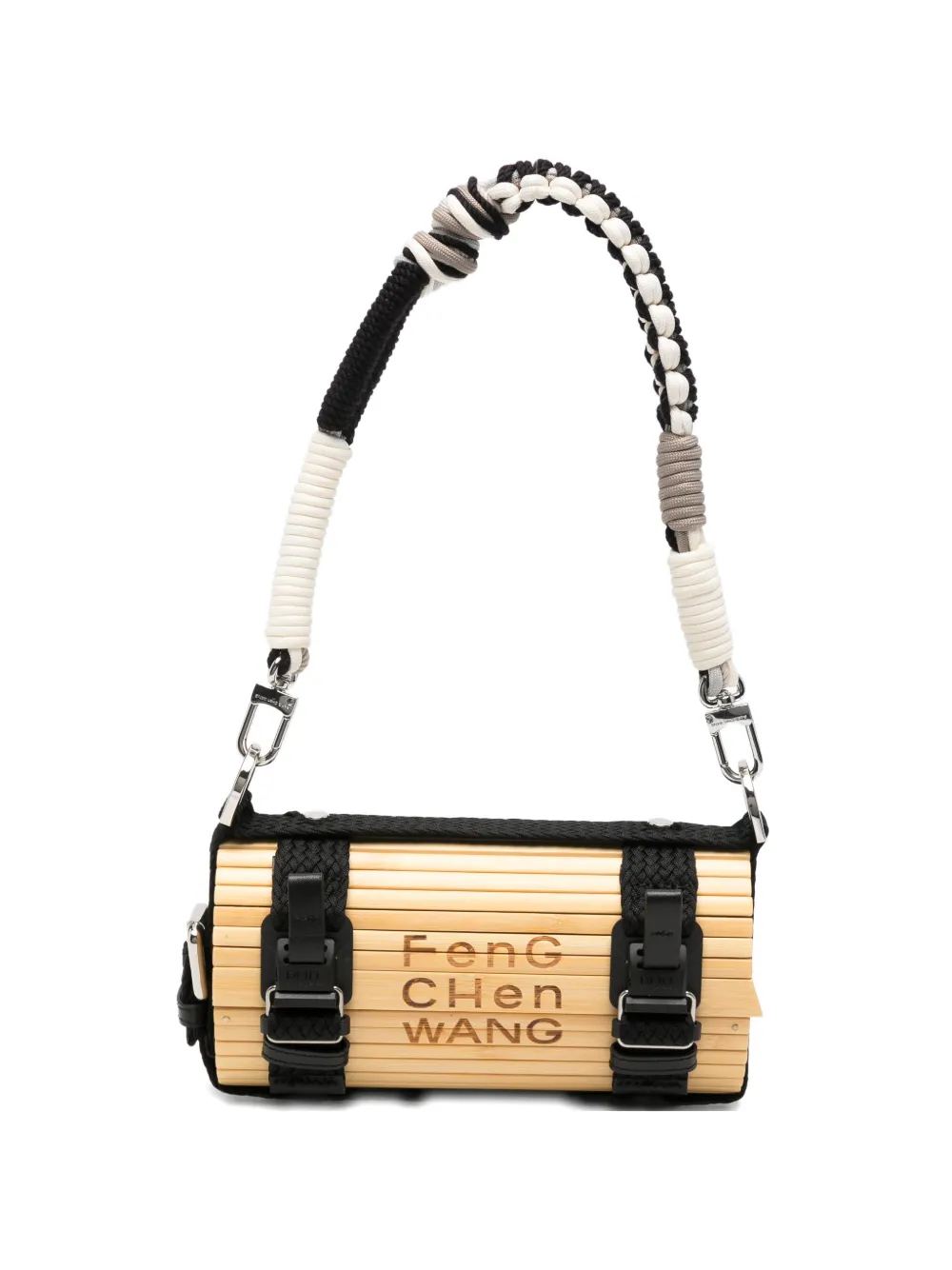Feng Chen Wang bamboo-slat buckled clutch bag - Toni neutri