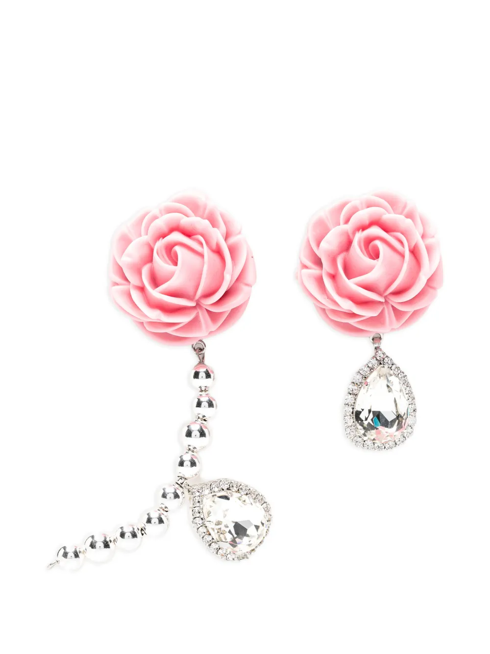 Magda Butrym floral-detail crystal-embellished earrings - Argento