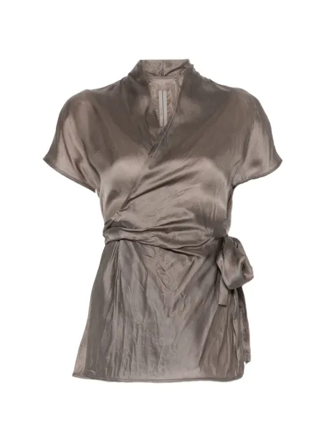 Rick Owens tie-detail short-sleeve blouse