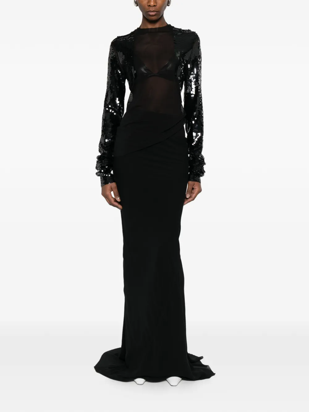 Rick Owens Geribbelde maxi-rok Zwart