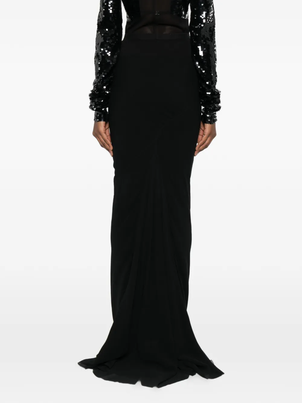 Rick Owens Geribbelde maxi-rok Zwart
