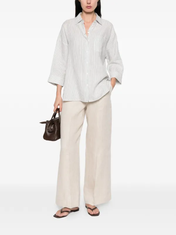 pinkMax Mara 麻絹 センタープレス ワイドパンツ Weekend Max Mara Malizia センタープレス ワイドパンツ