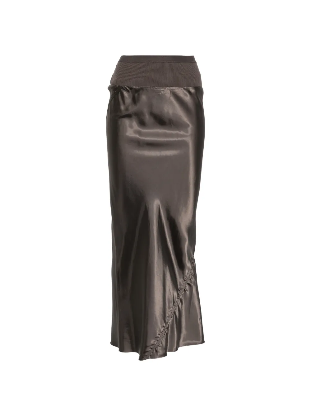 Rick Owens ribbed gathered maxi skirt - Grigio