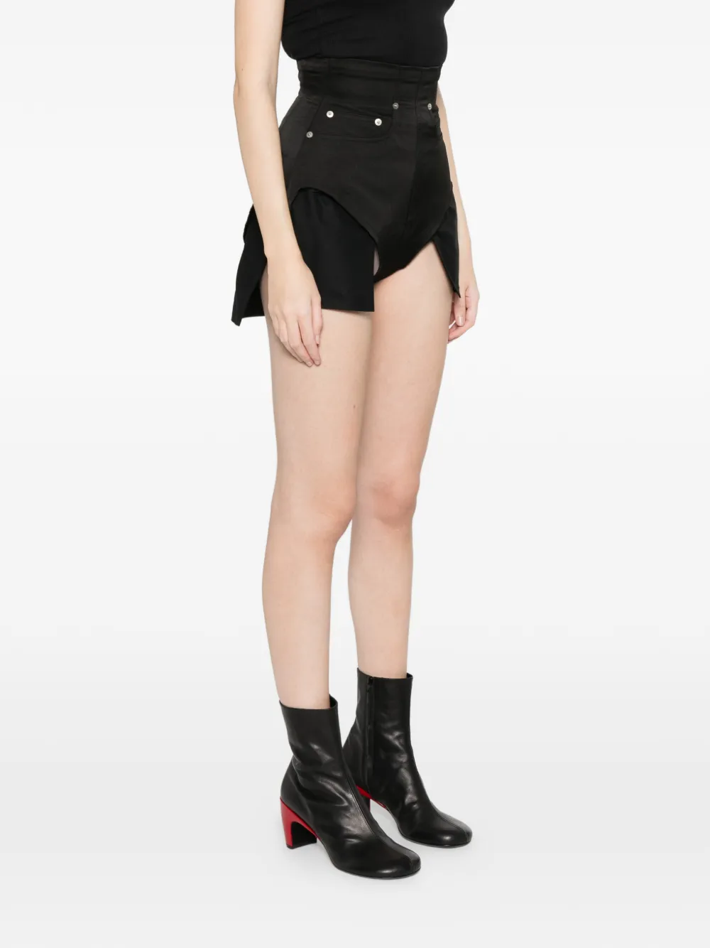 Rick Owens Dirt Cutoffs shorts met zakken met knopen Zwart