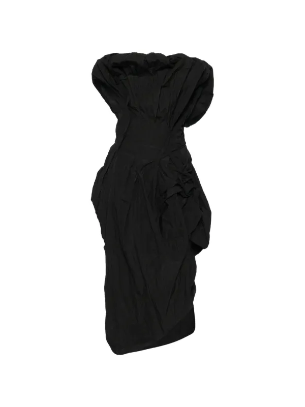 Magda Butrym Ruffled Midi Dress in Black