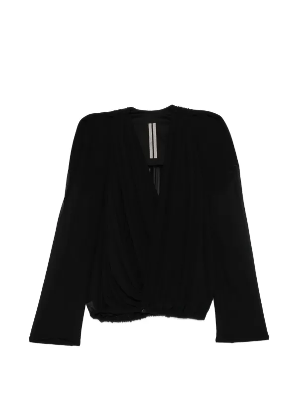 Rick Owens Maria V-neck Blouse in Black
