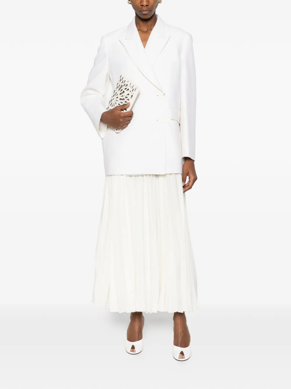  R2w Button Double-breasted Jacket - White 