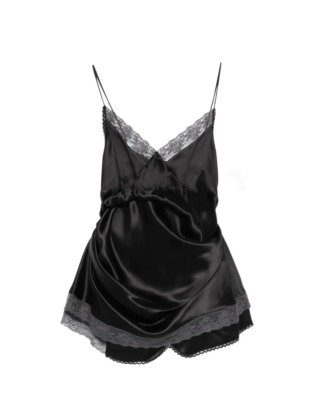 Magda Butrym lace-trim mini dress - Nero