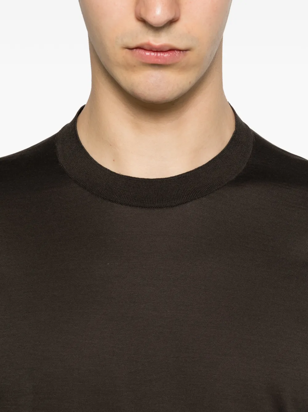 Zegna T-shirt met ronde hals Bruin
