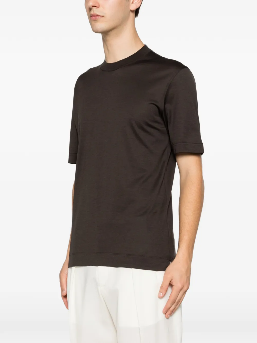 Zegna T-shirt met ronde hals Bruin