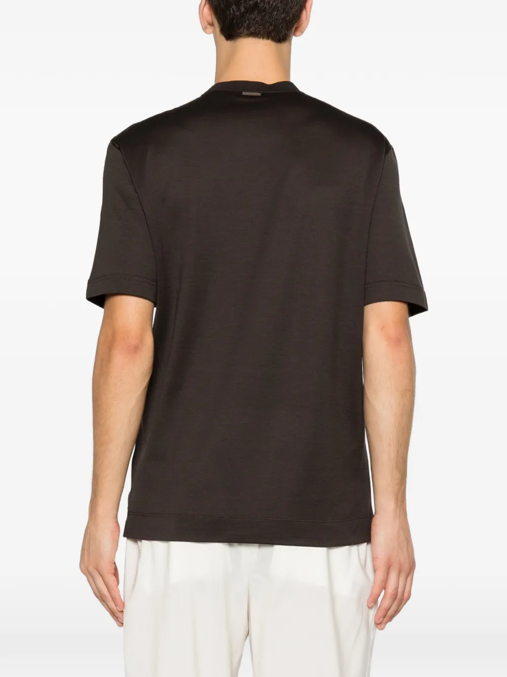 Zegna T-shirt met ronde hals Bruin
