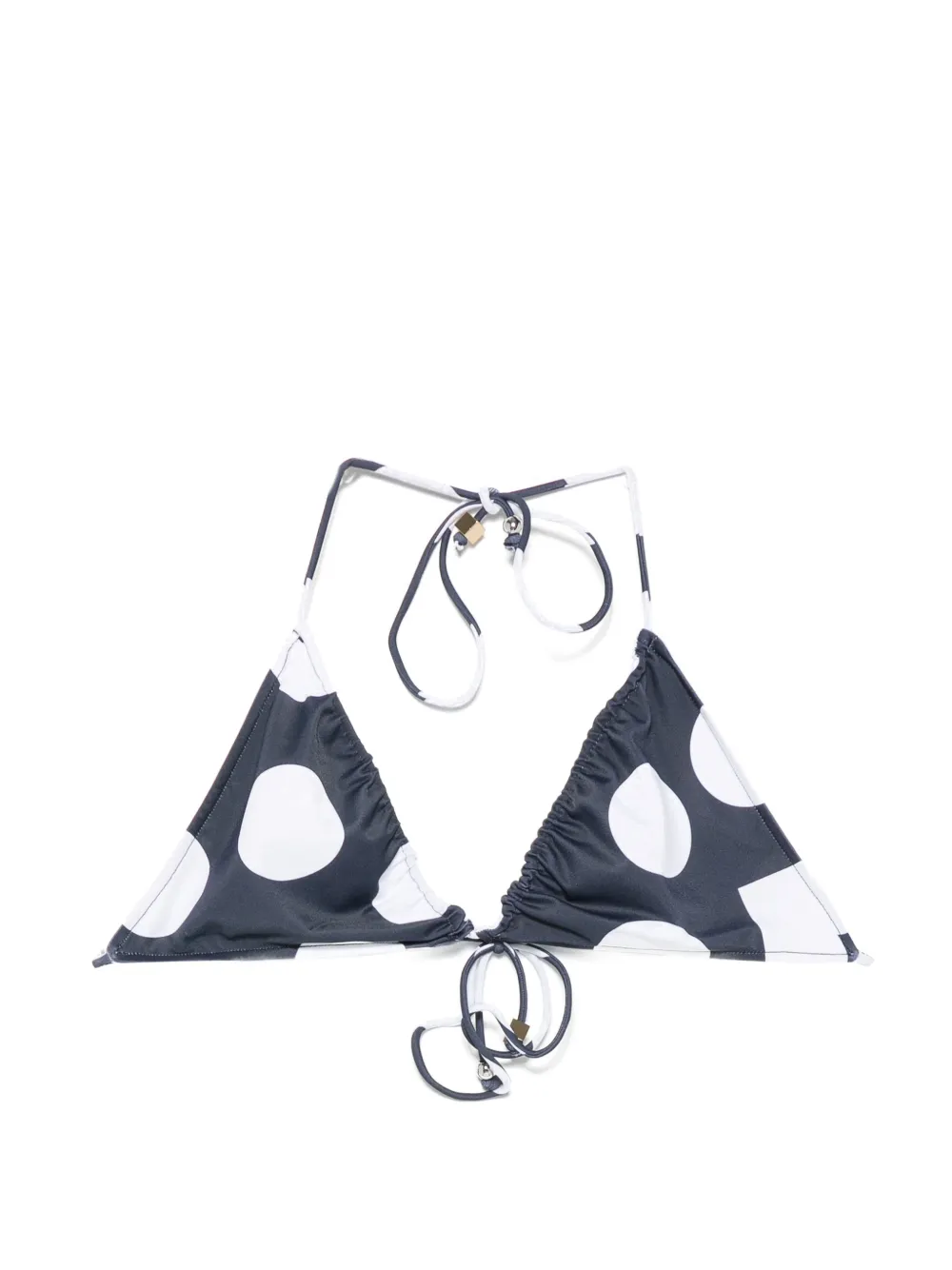 Jacquemus polka-dot triangle bikini top - Blu