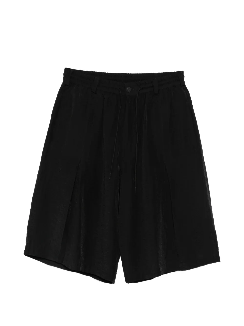 Y-3 drawstring pleated shorts - Nero