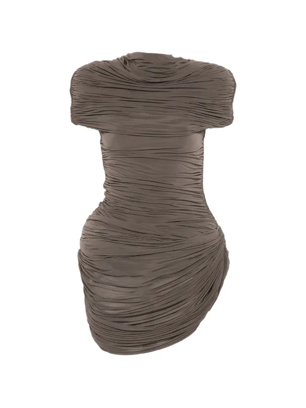 magda butrym draped mini dress High-neck draped mini dress in red