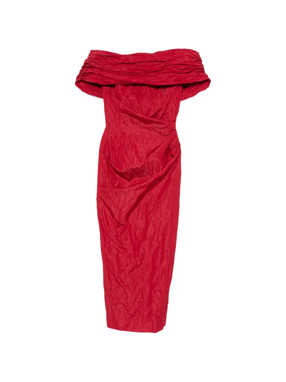 Magda Butrym off-shoulder draped dress - Rosso