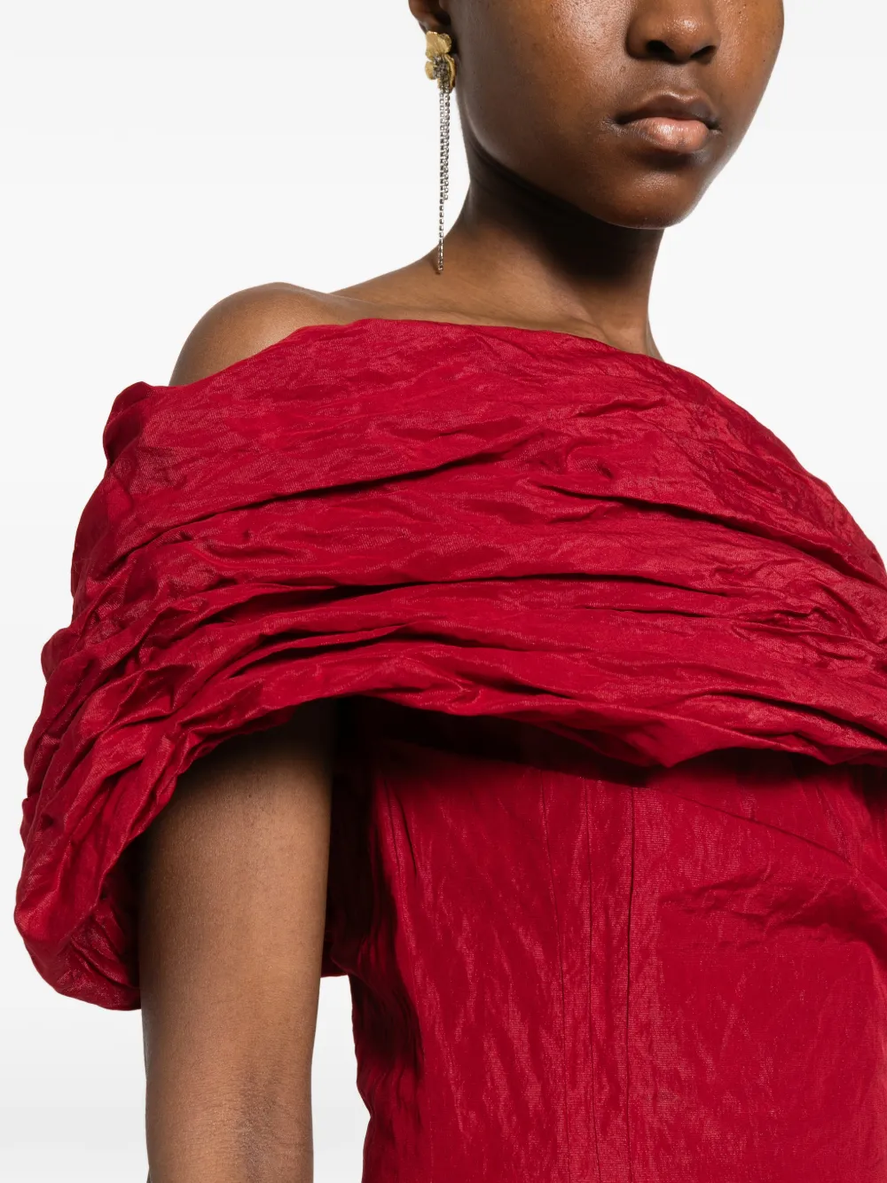Magda Butrym Off-shoulder jurk Rood