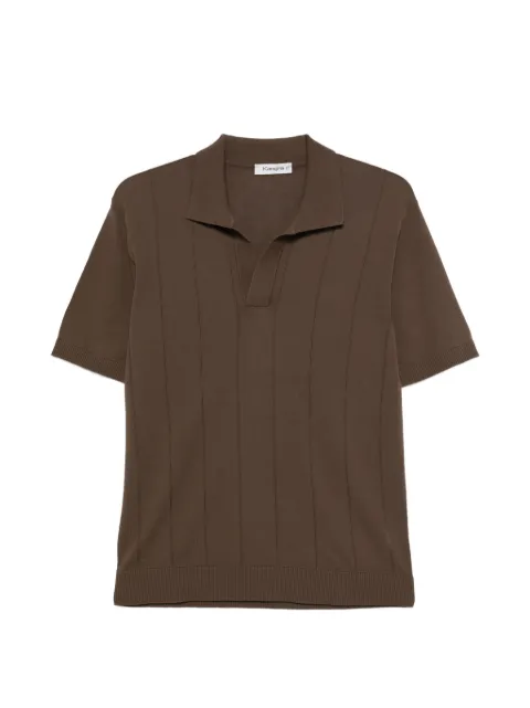Kangra pointelle-knit polo-collar T-shirt