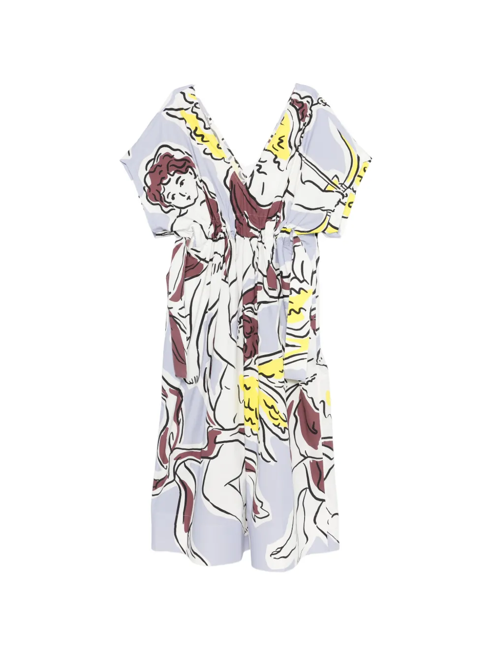 Tory Burch V-neck graphic midi dress - Bianco