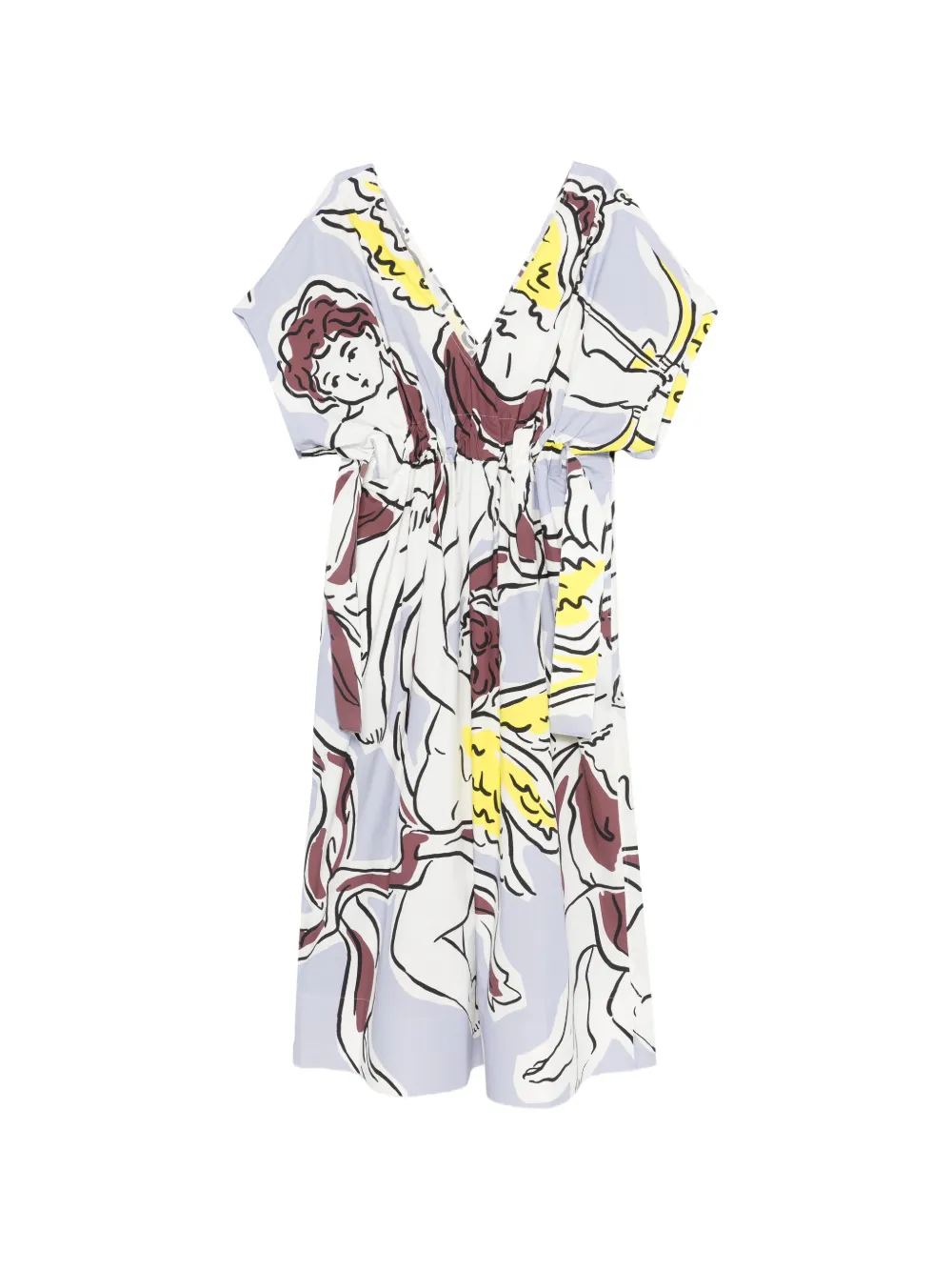 Tory Burch V-neck graphic midi dress - Bianco