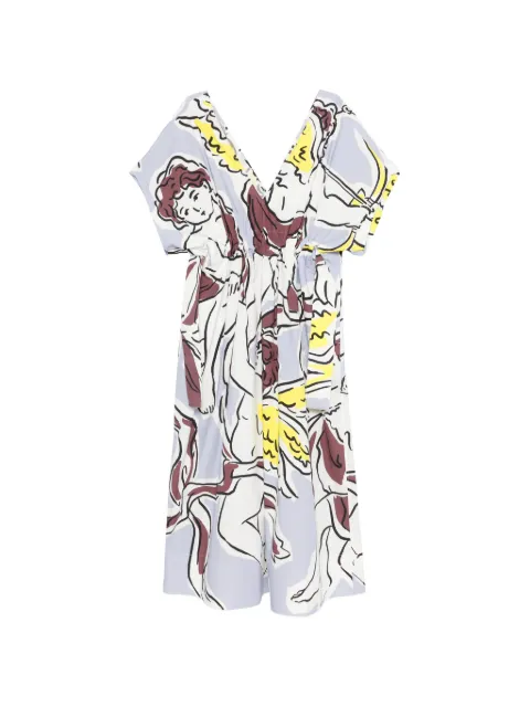 Tory Burch V-neck graphic midi dress