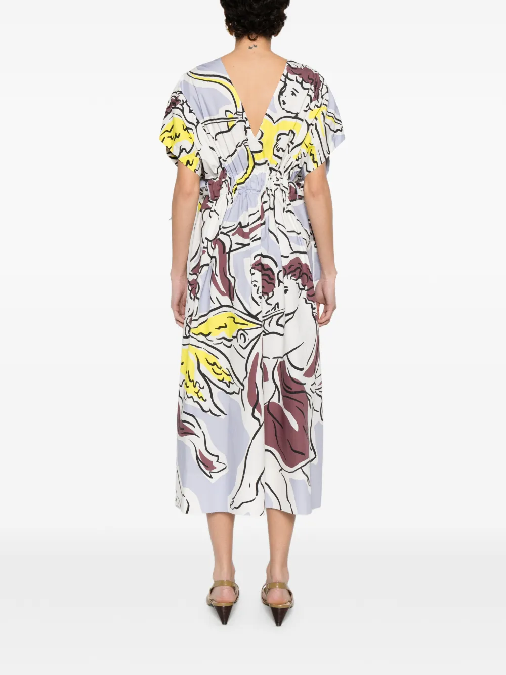 Tory Burch Midi-jurk met V-hals Wit