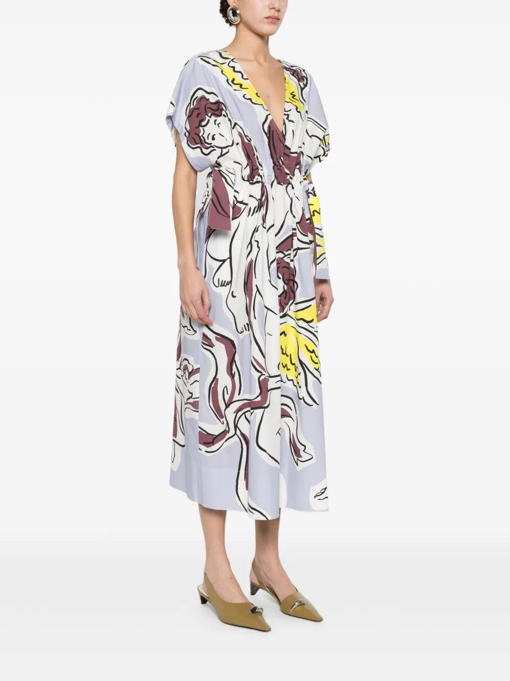 Tory Burch Midi-jurk met V-hals Wit