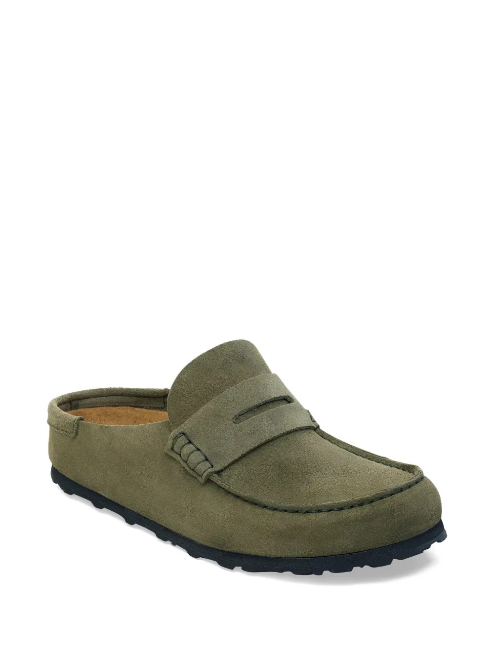 Birkenstock Naples Wrapped suede penny loafers Groen