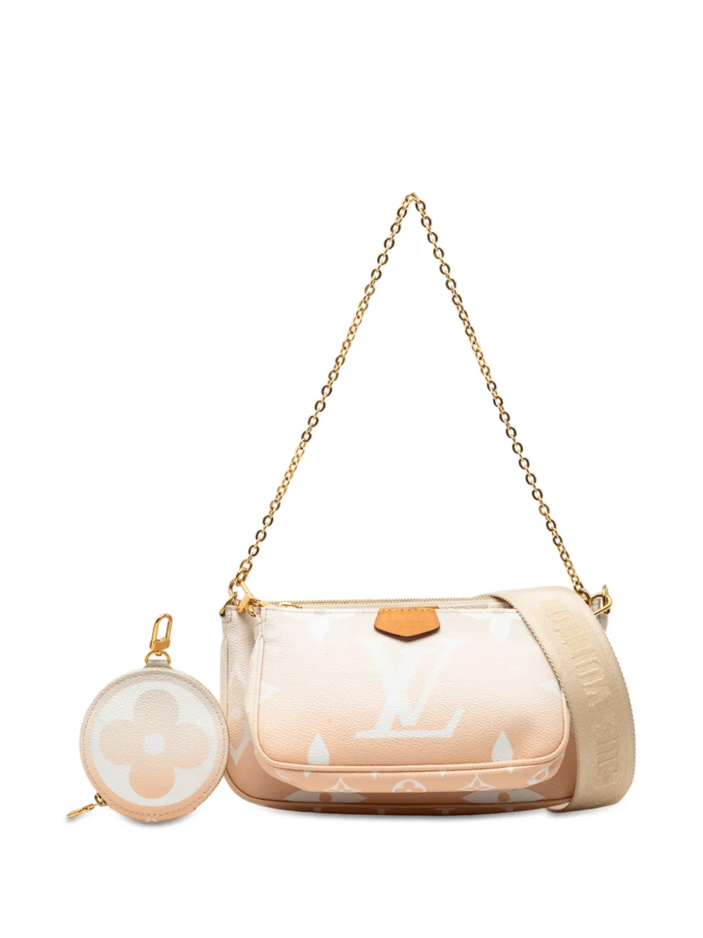 【新品同様】LOUIS VUITTON クリーム色 ケース Louis Vuitton Pre-Owned 2021-2025 Monogram Giant By The Pool Multi