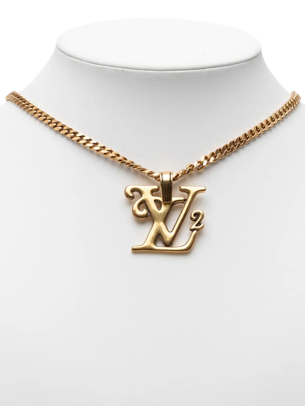 2020 Nigo Gold Plated Squared Logo Pendant Necklace Costume Necklace