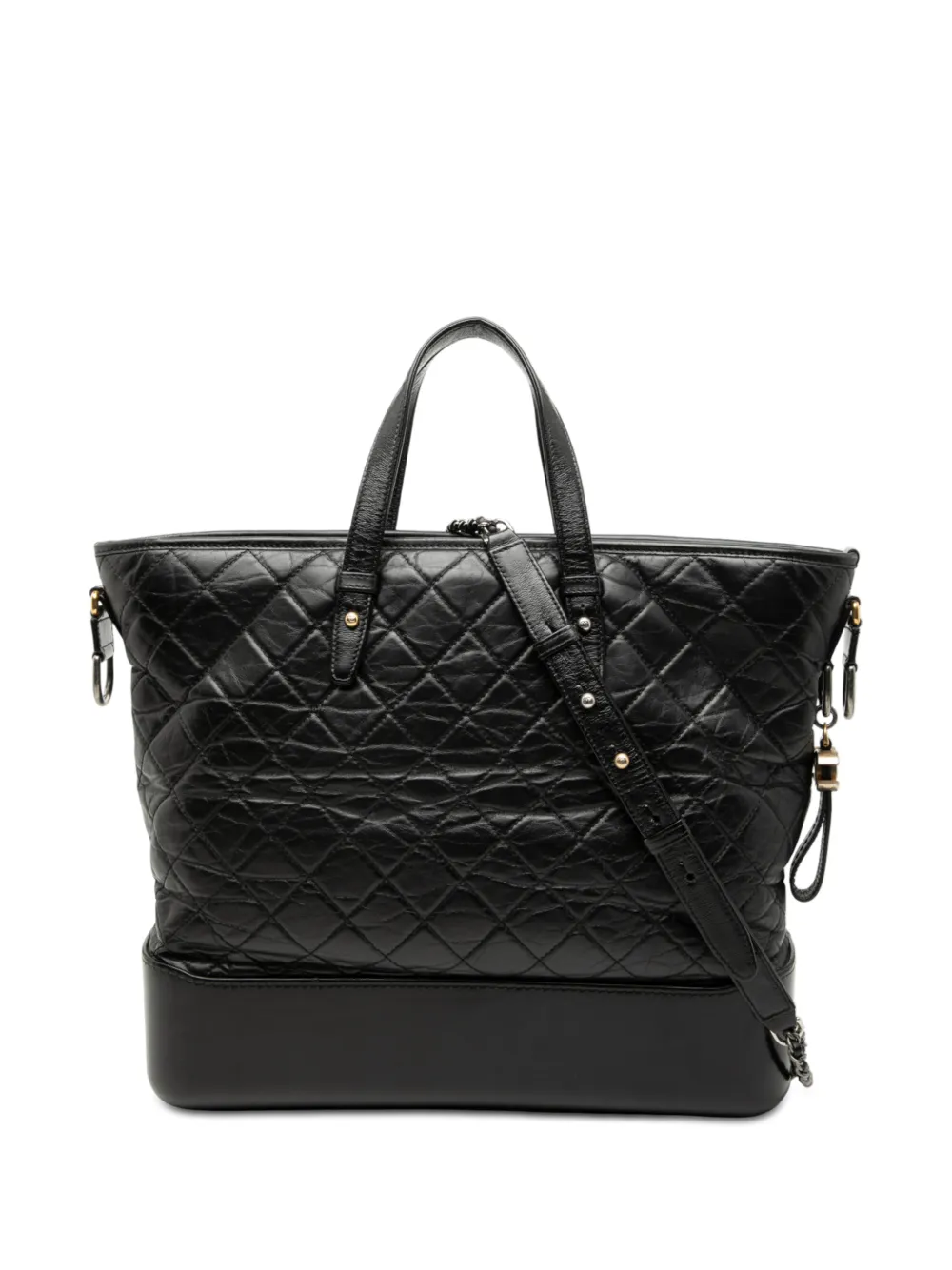 CHANEL Pre-Owned 2016-2017 Large Aged Calfskin Gabrielle Shopping Tote satchel - Nero