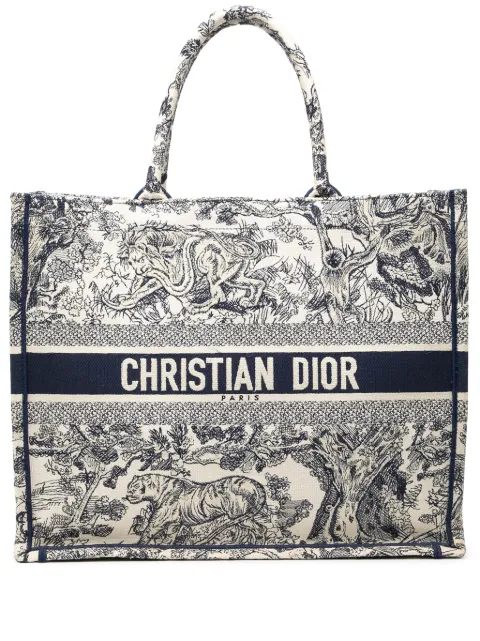 Christian Dior Pre-Owned 2024 Large Canvas Embroidered Dioriviera Toile De Jouy Book tote bag