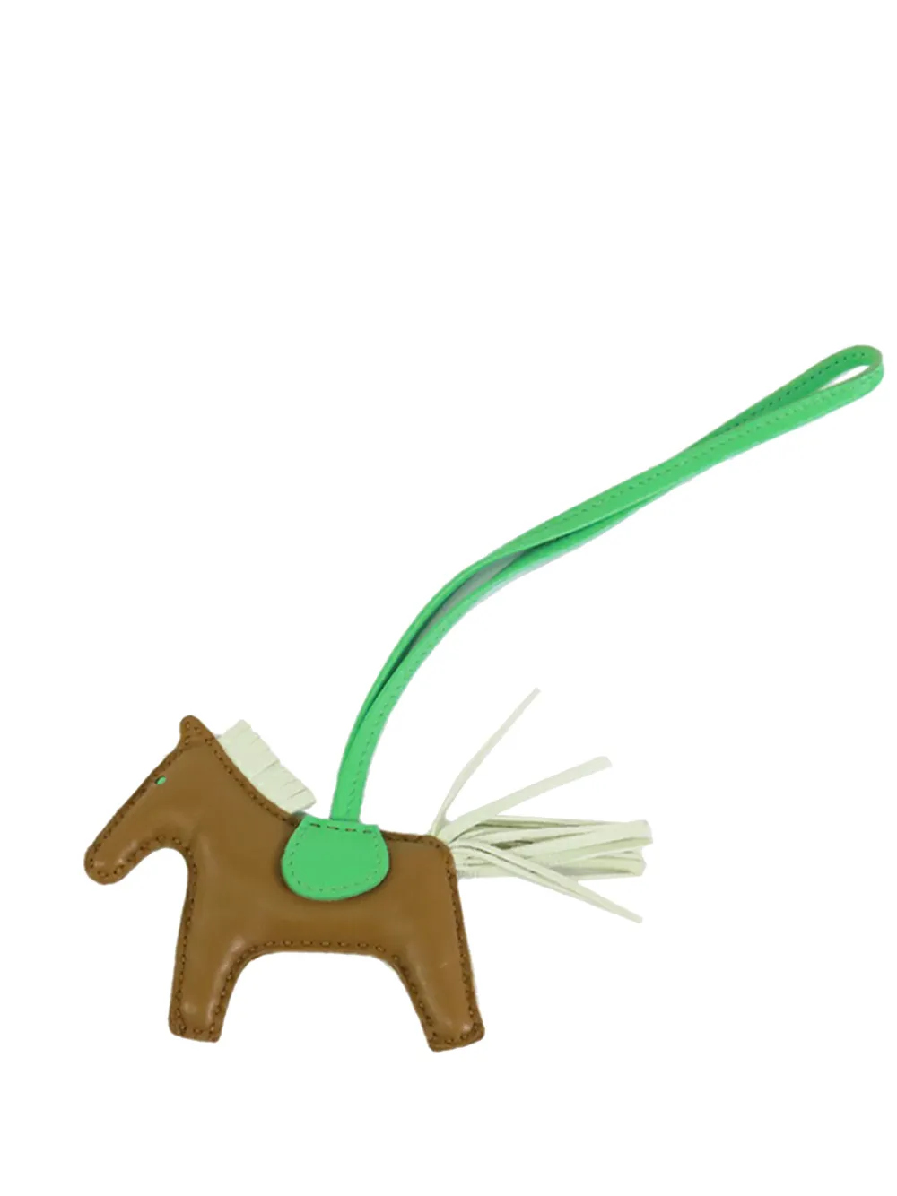 Hermès Pre-Owned Portachiavi Grigri Rodeo Pegase PM in pelle di agnello Milo e pelle Swift 2023 - Verde