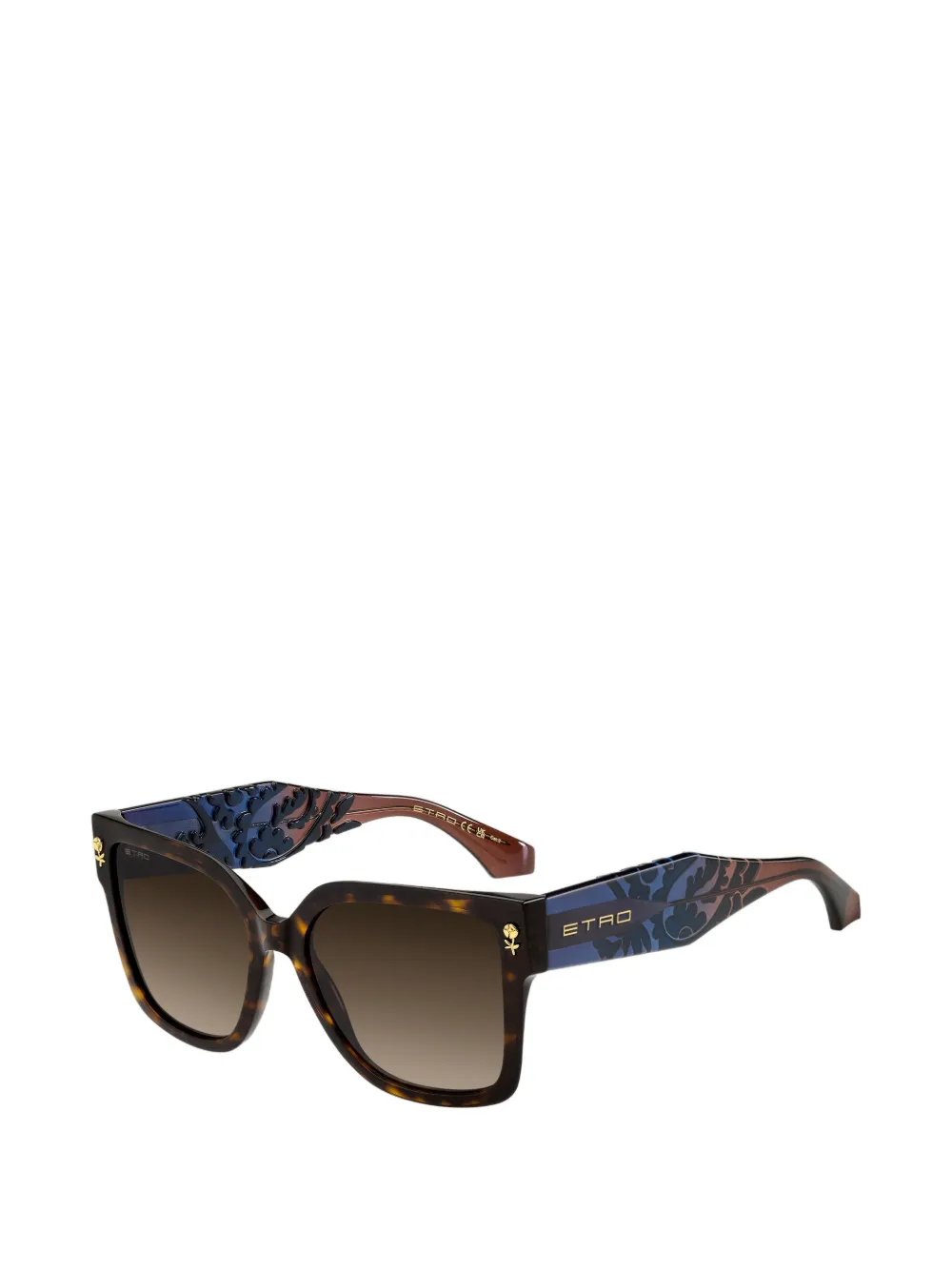 ETRO Zonnebril met bloemendetail Bruin