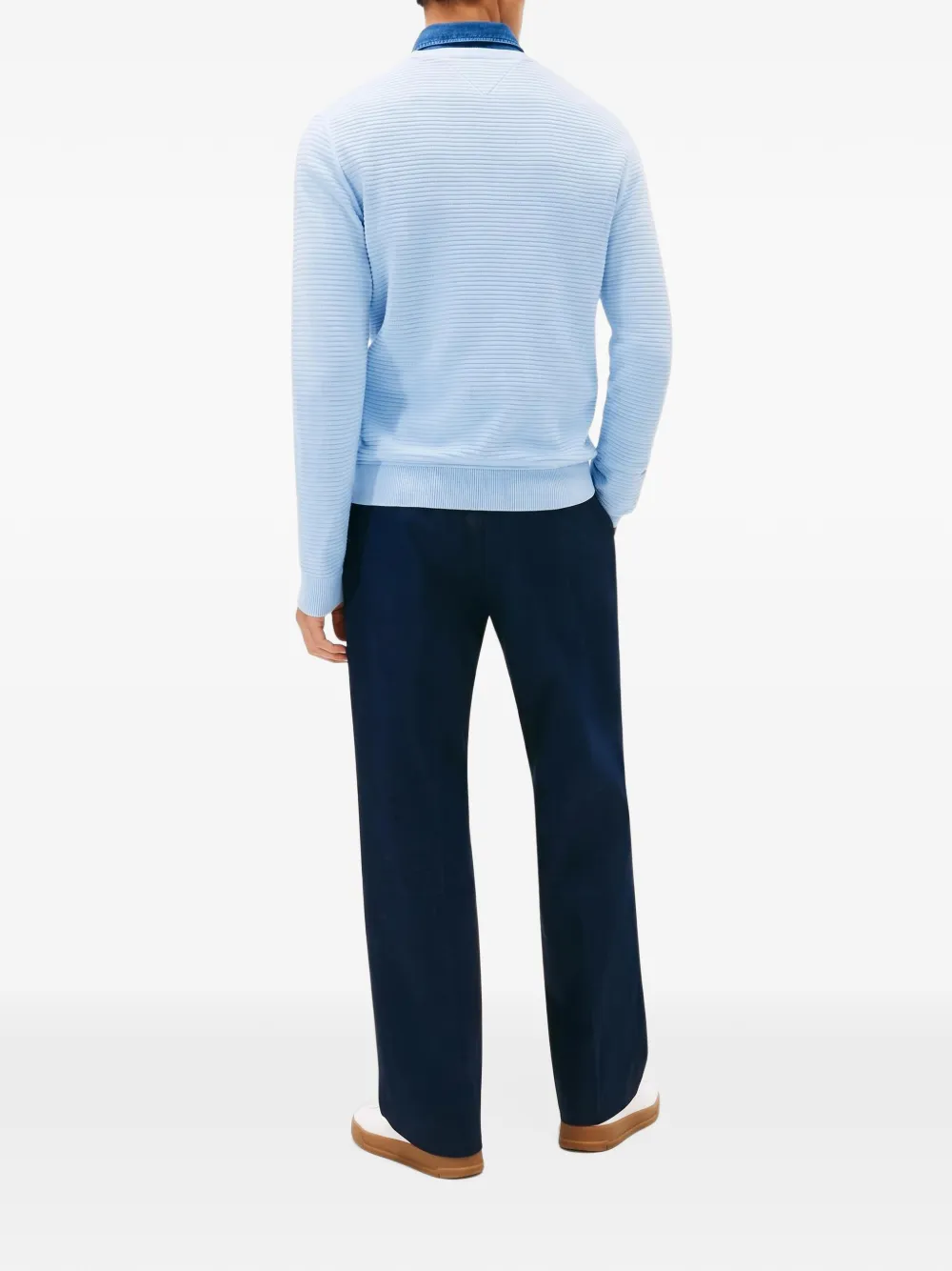 Tommy Hilfiger Trui met ronde hals en textuur Blauw