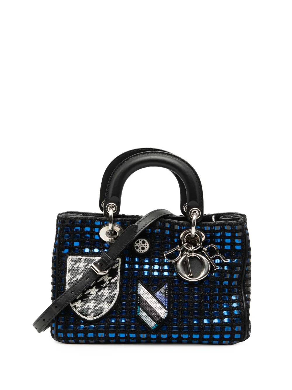 Christian Dior Pre-Owned 2016 Small Tweed Patch Diorissimo Tote satchel - Blau