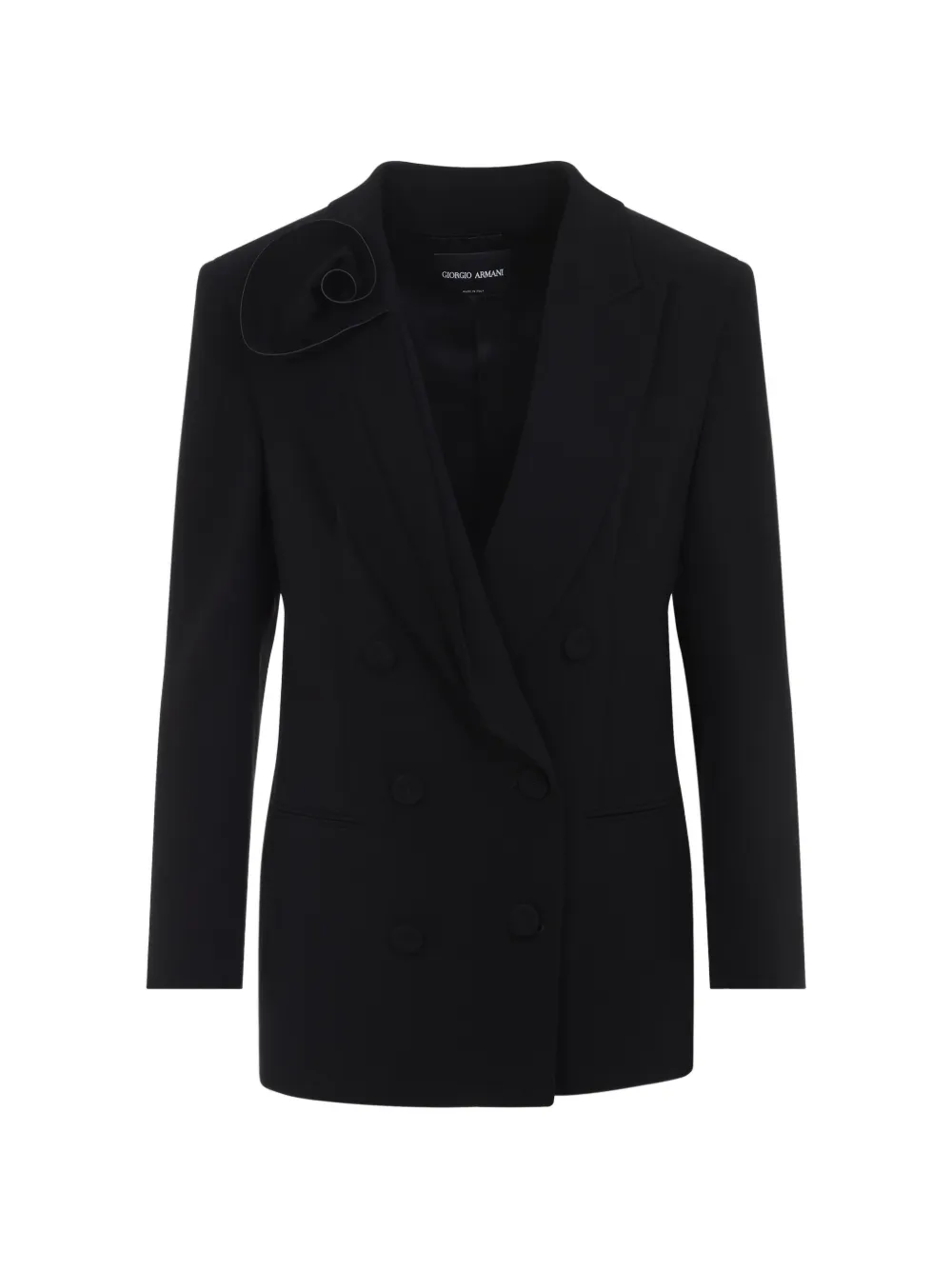 Giorgio Armani flower double-breasted blazer - Nero