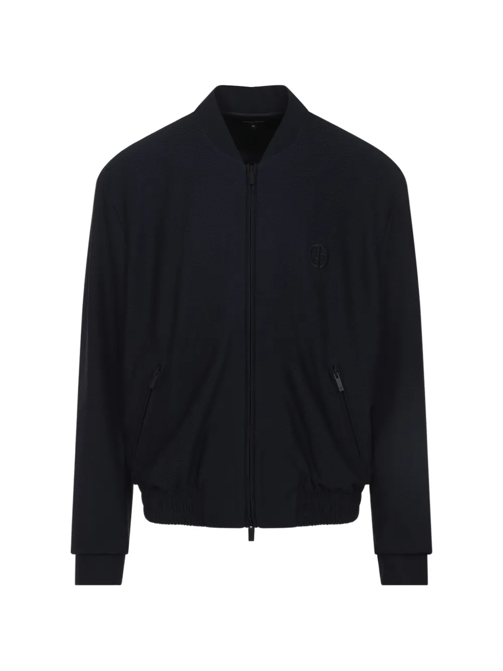 Giorgio Armani textured logo jacket - Blu