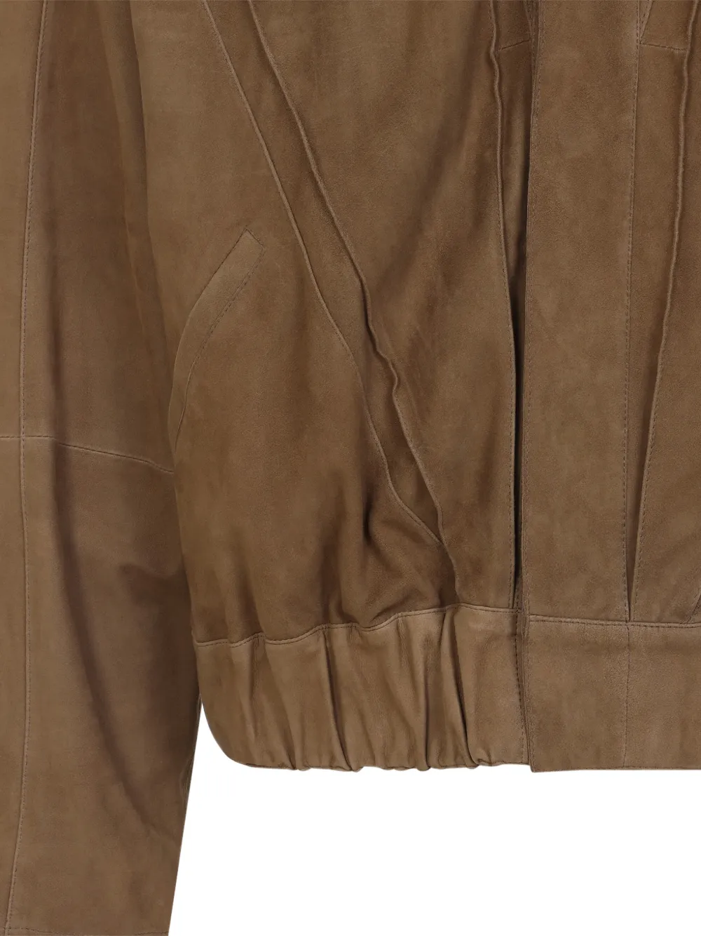  Giorgio Armani Leather Panelled Jacket - Brown 