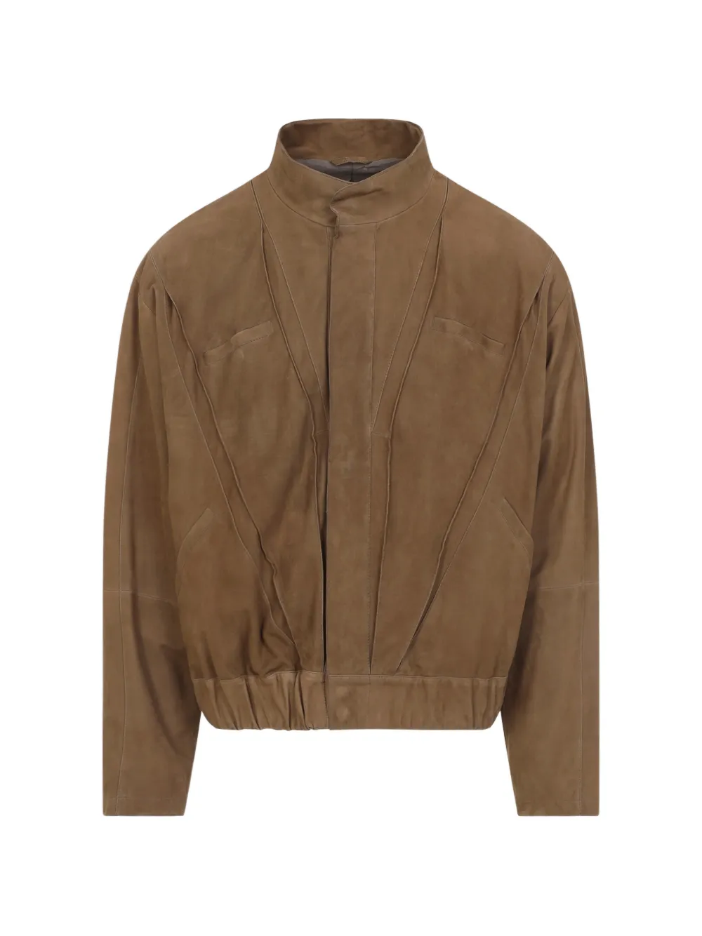 Giorgio Armani leather panelled jacket - Braun