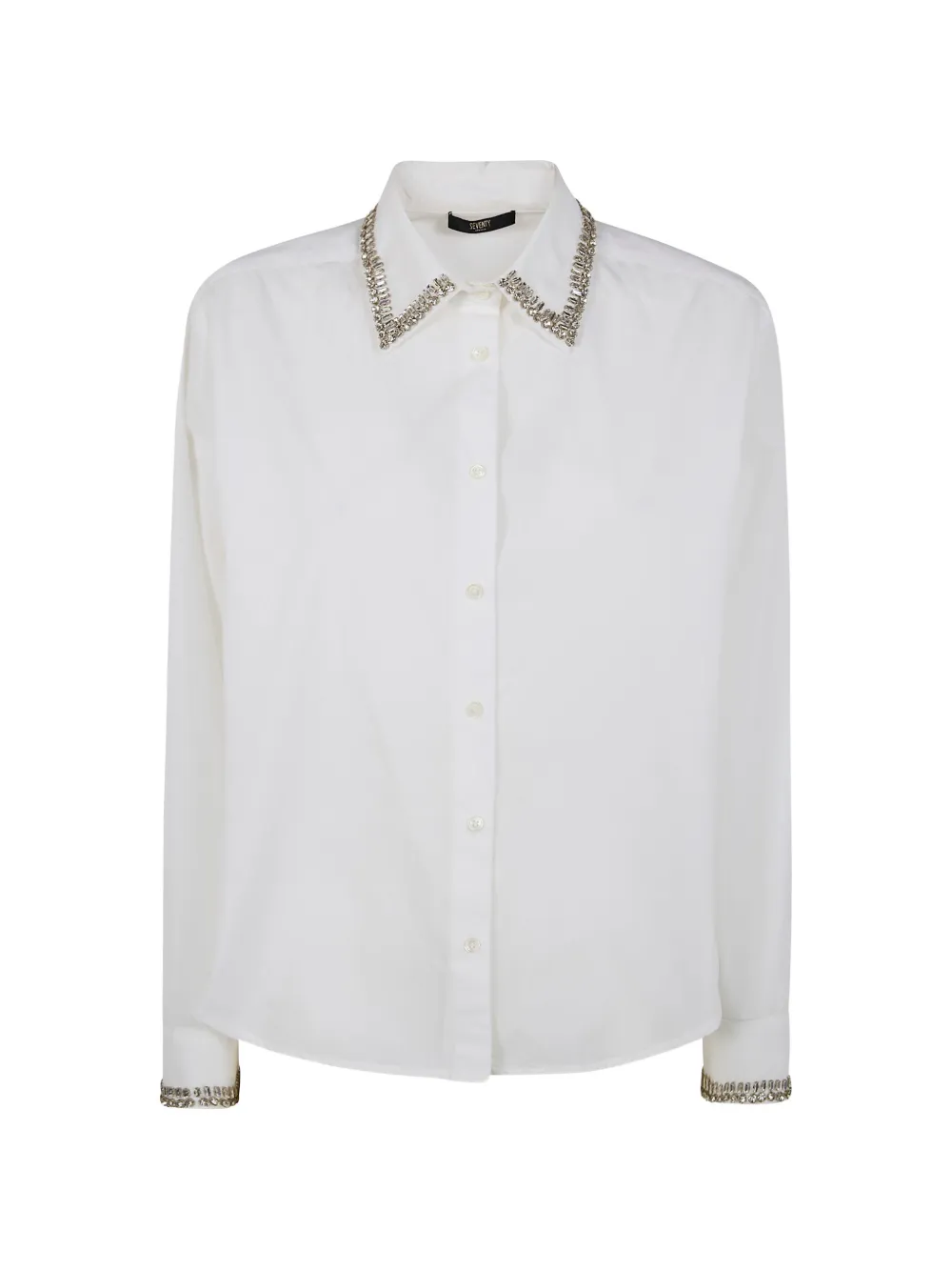 Seventy embellished-collar shirt - Bianco