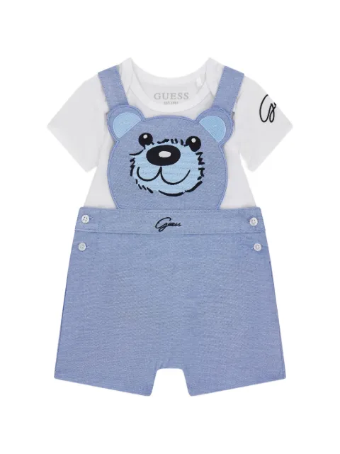 guess kids bear-design dungarees