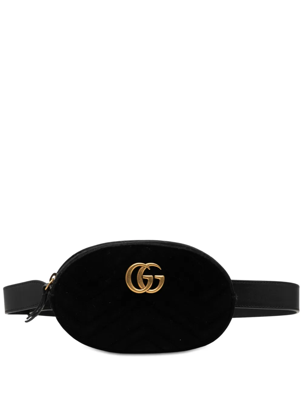 Gucci Pre-Owned 2000-2015 GG Marmont Matelasse Velvet belt bag - Nero